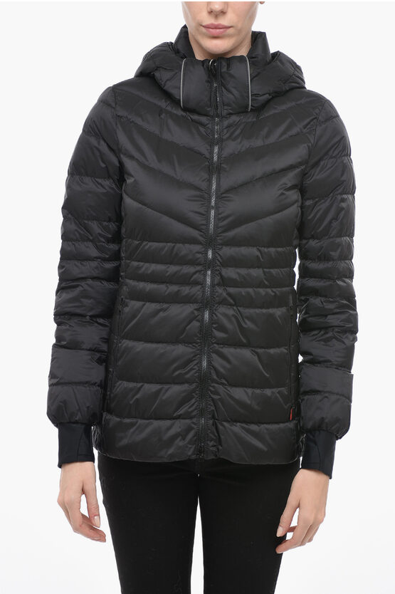 Woolrich Techpack Removable Hooded Down Jacket In Black