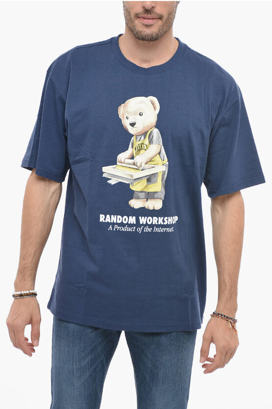 Market Teddy Bear Maxi Printed Crew-neck T-shirt In Blue