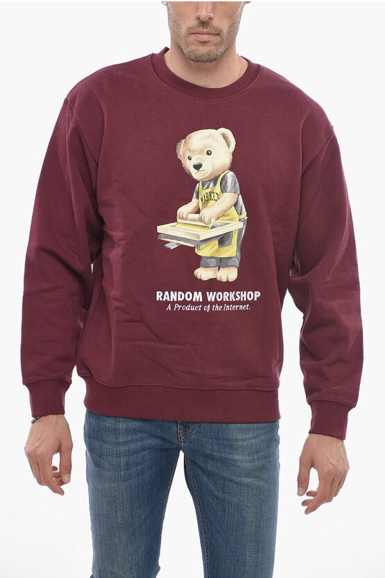 Shop Market Teddy Bear Printed Fleeced-cotton Crew-neck Sweatshirt