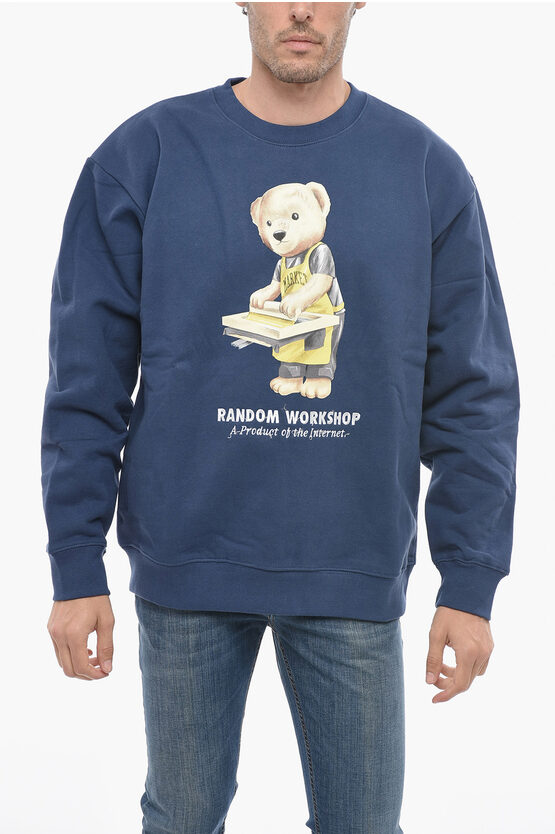 Shop Market Teddy Bear Printed Fleeced-cotton Crew-neck Sweatshirt