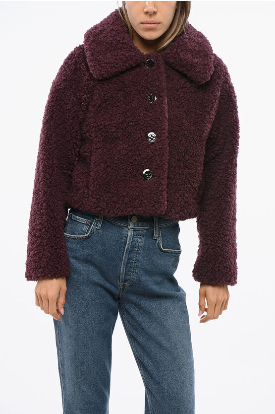 Tatras Teddy Effect Mamateta Jacket With 4 Buttons In Purple