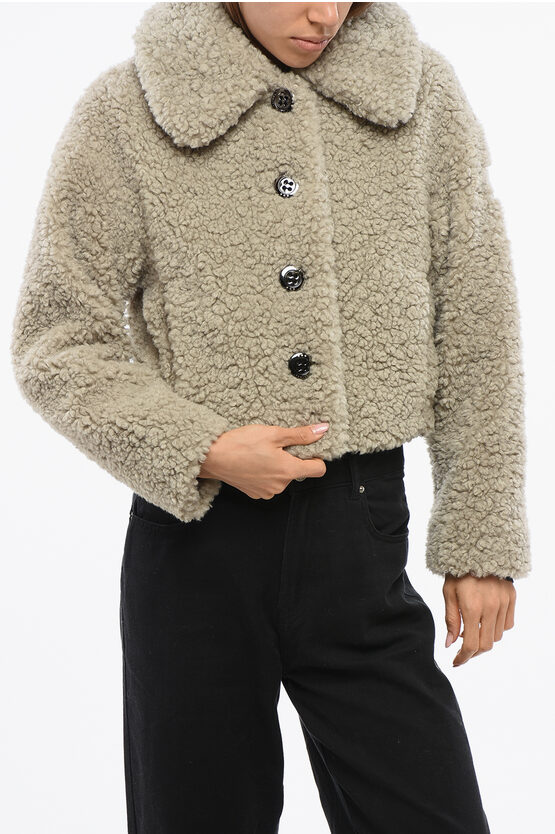 Tatras Teddy Effect Mamateta Jacket With 4 Buttons In Gray