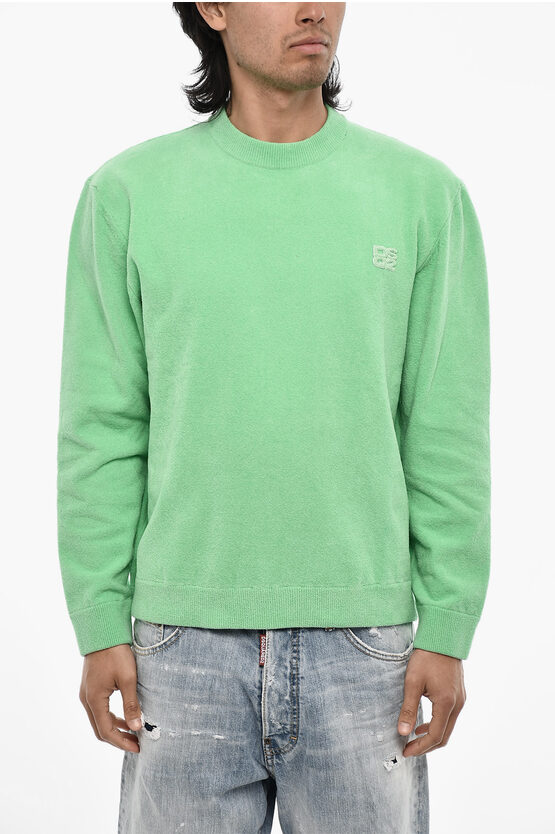 Dsquared2 Terry Cotton Crew-neck Sweater With Monogram
