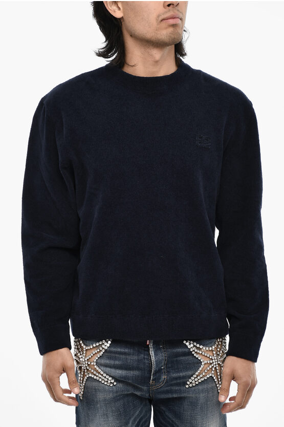 Dsquared2 Terry Cotton Crew-neck Sweater With Monogram