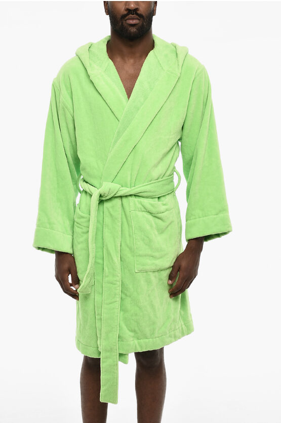 Dsquared2 Terry Cottton Bathrobe With Belt