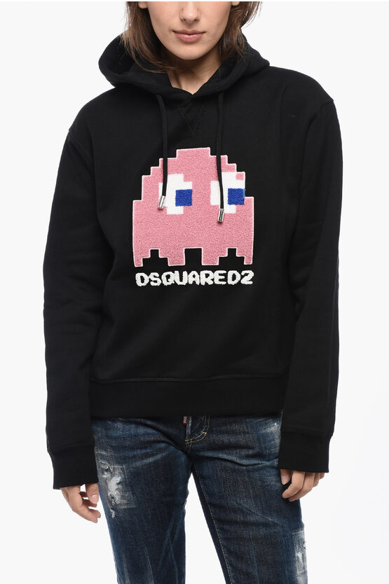 Shop Dsquared2 Terry Patched Pacman Hoodie