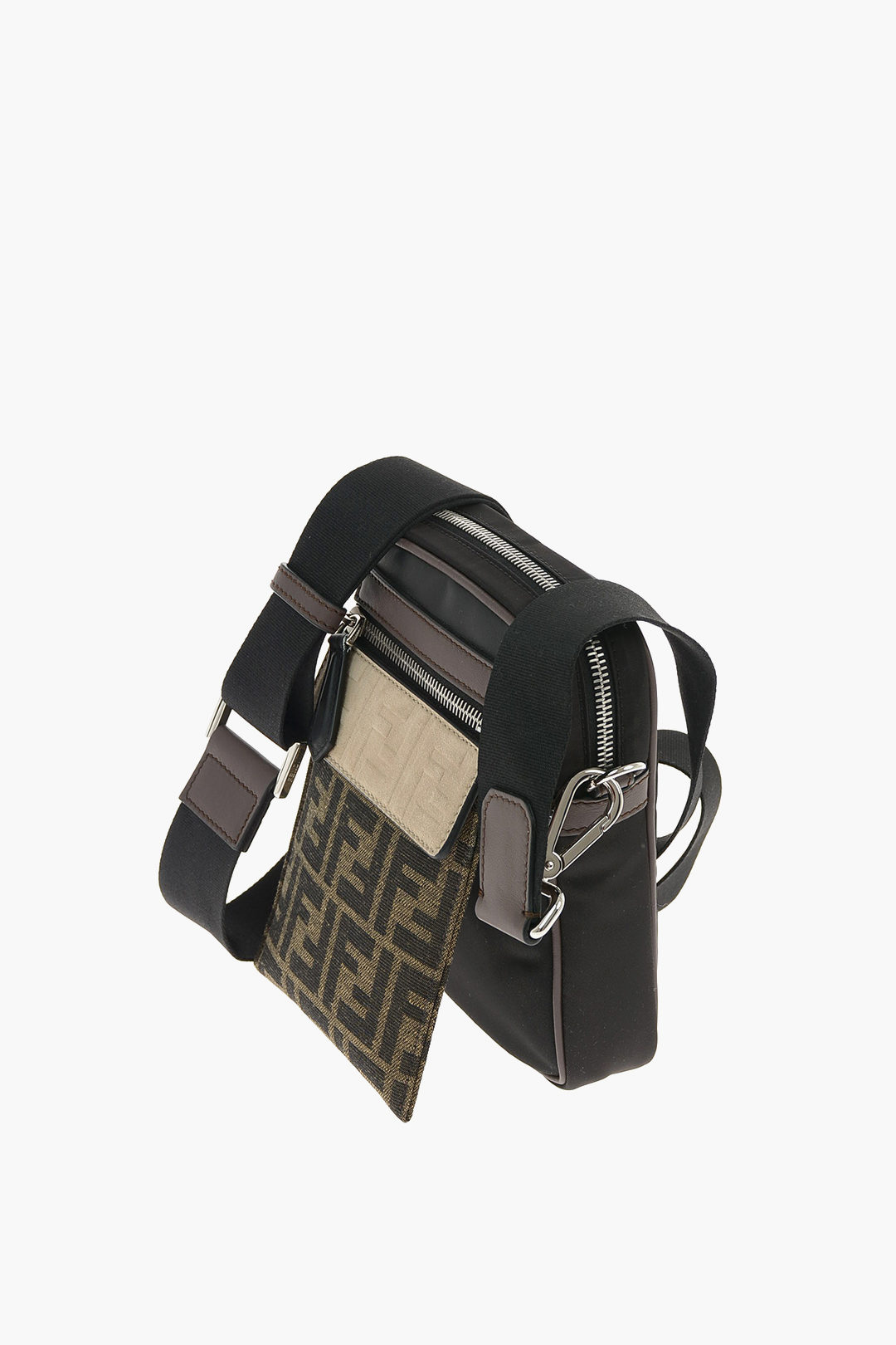 Fendi Textile Mini Crossbody Bag with Monogram Detail men