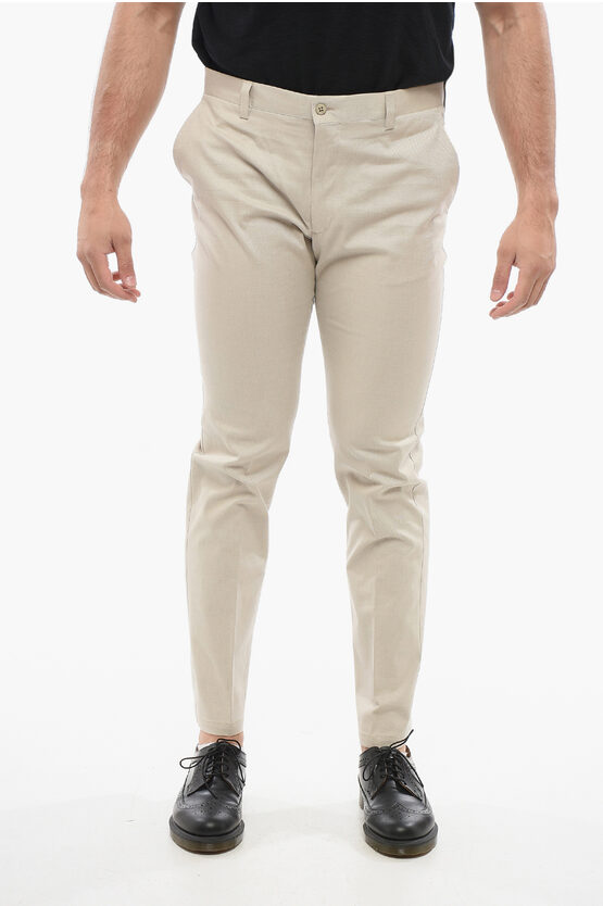 Corneliani Textured Cotton Pants With Belt Loop
