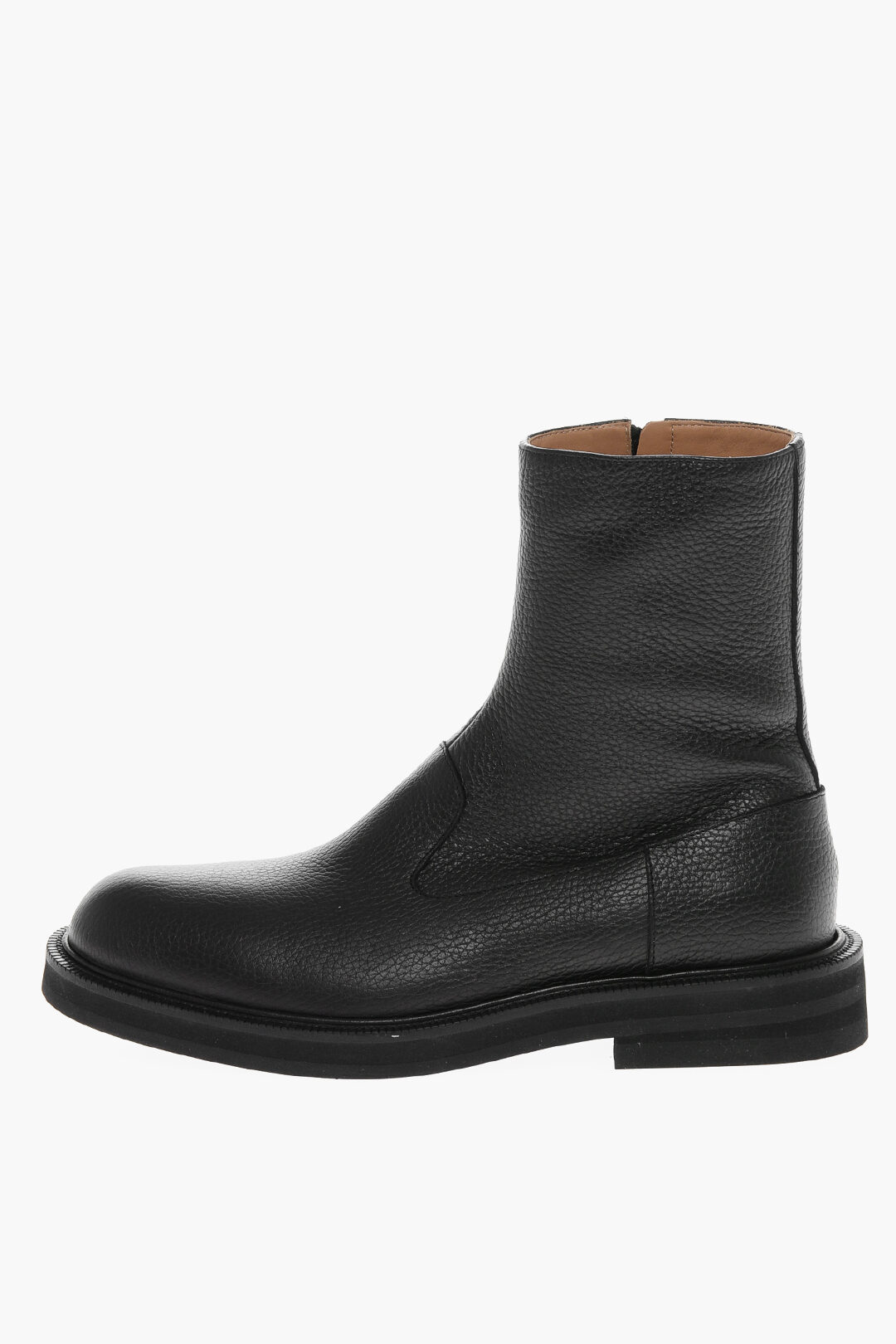 Dries Van Noten Textured Leather Booties with Inner Zip men
