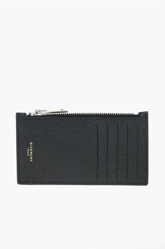 Givenchy textured leather card holder with zip closure men
