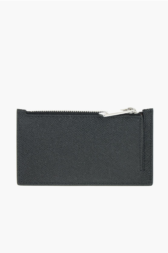 Givenchy textured leather card holder with zip closure men