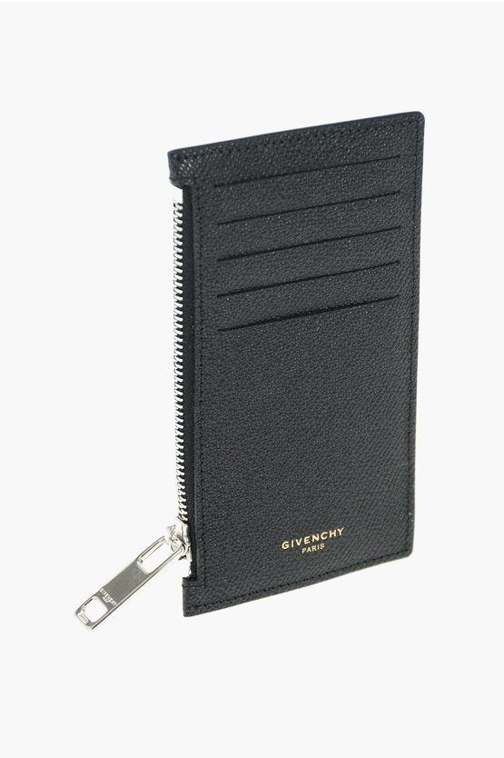 Givenchy textured leather card holder with zip closure men