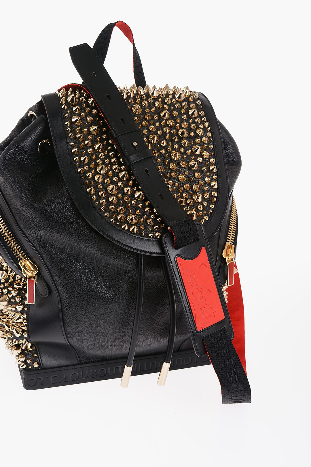 Christian Louboutin Textured Leather EXPLORAFUNK Backpack with Studs women Glamood Outlet