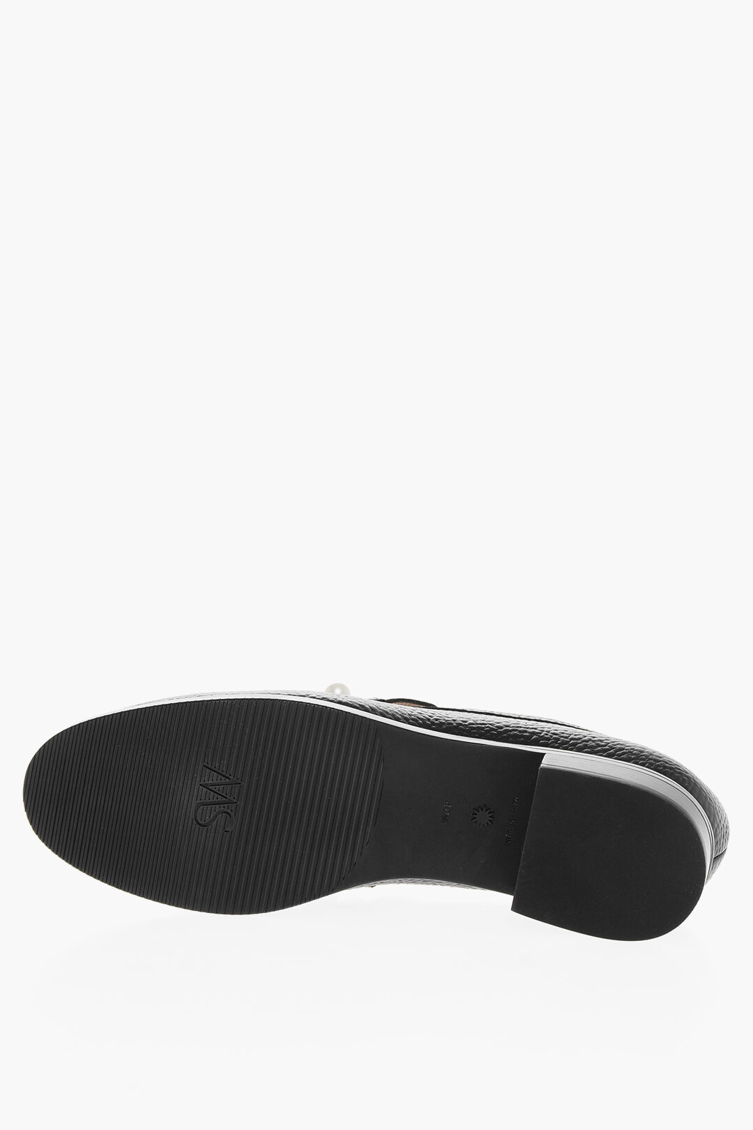 Stuart Weitzman Textured Leather GOLDIE Loafers with Pearl