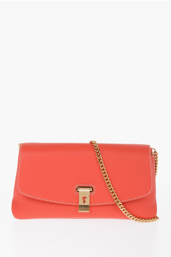 Bally Textured Leather Leena Bag With Chain Shoulder Strap In Pink