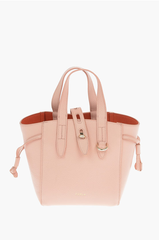 Furla Textured Leather Mini Tote Bag In Pink