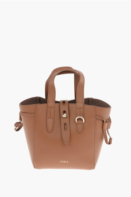 Shop Furla Textured Leather Mini Tote Bag