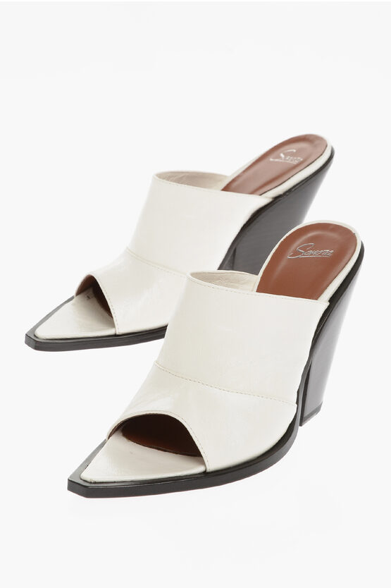 Sonora Textured Leather Mules With Point Toe 10,5cm