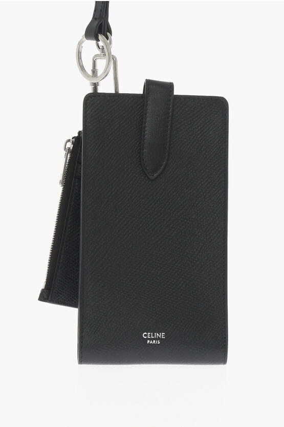 Celine Textured Leather Neck Bag with Card Holder men