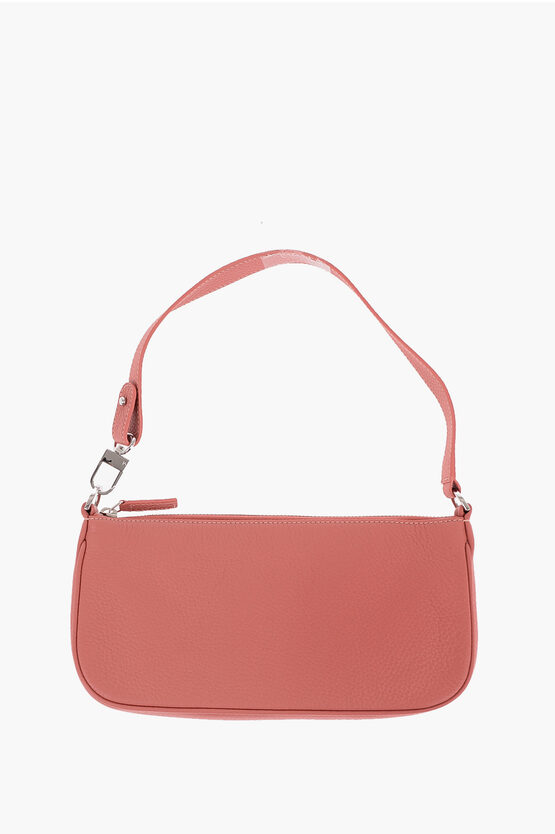By Far Textured Leather Rachel Shoulder Bag In Pink