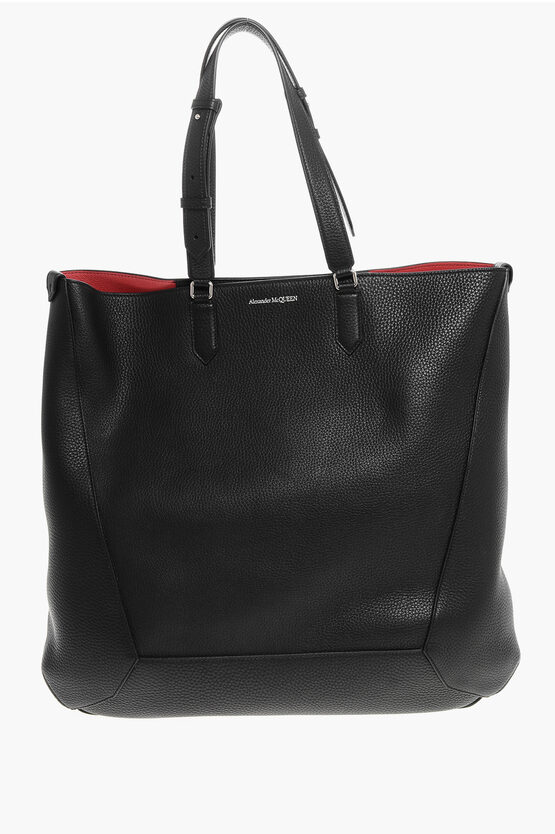 Alexander Mcqueen Textured Leather The Edge Xl Tote Bag