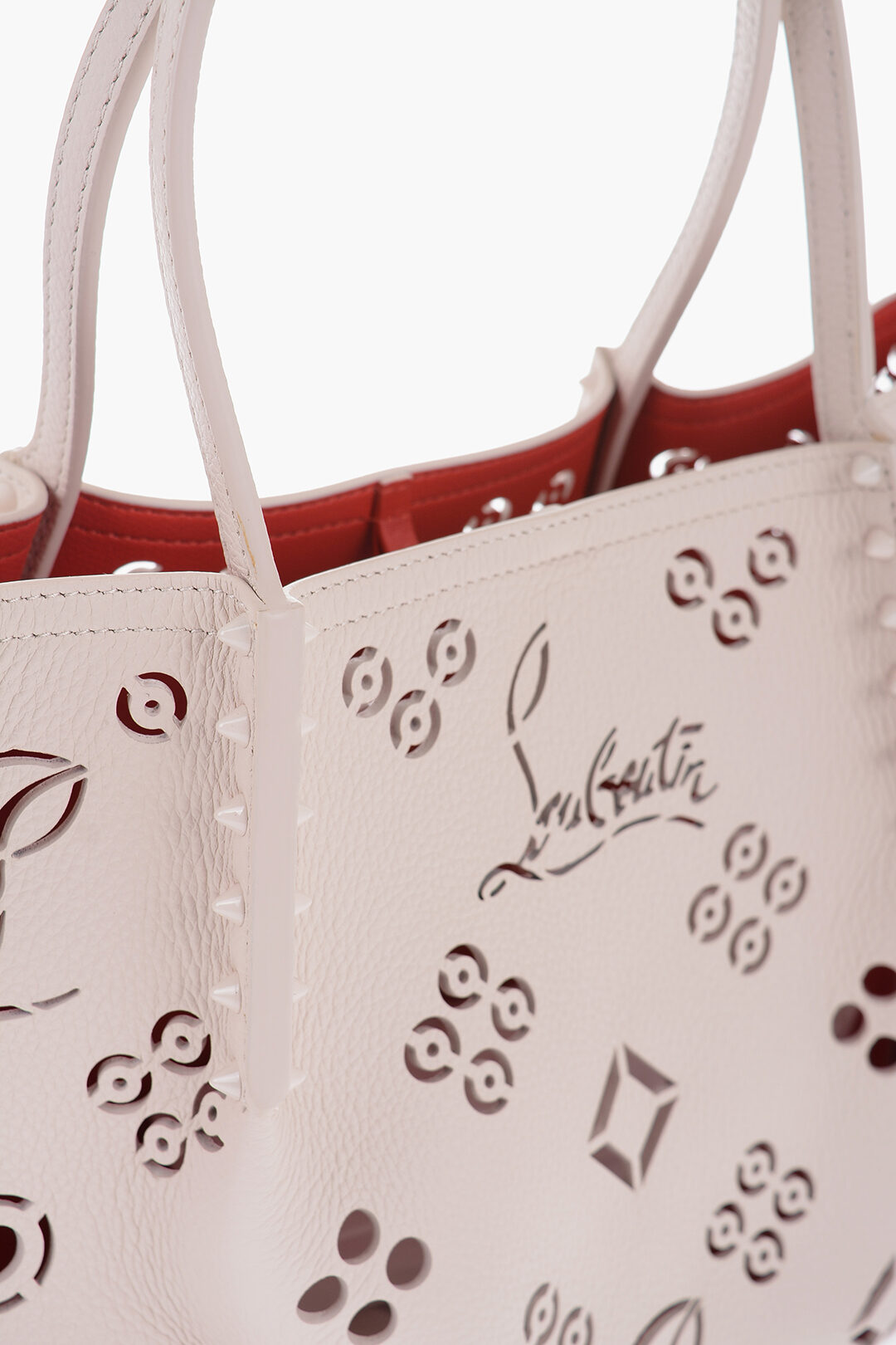 Christian Louboutin Textured Leather Tote Bag with Cut-Out