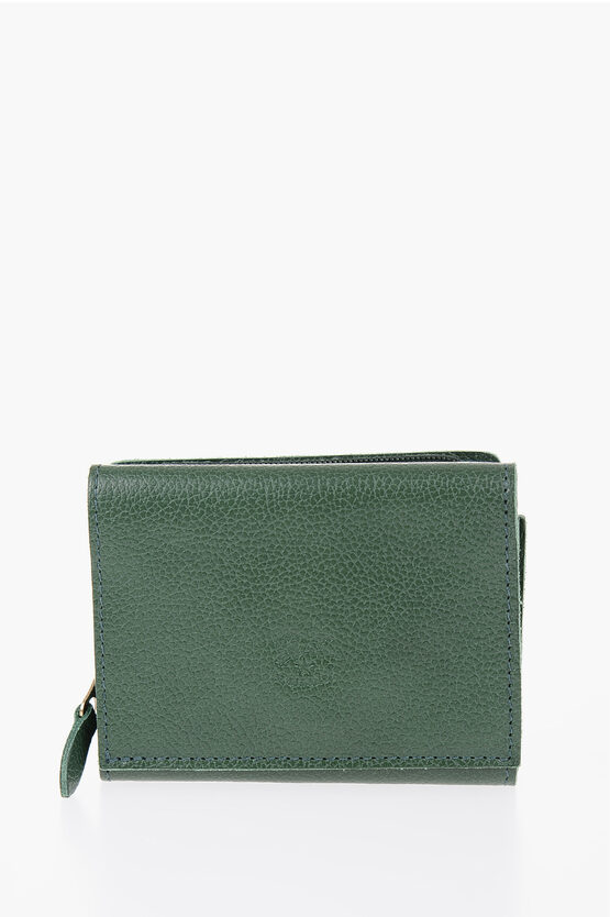 Il Bisonte Textured Leather Wallet In Green