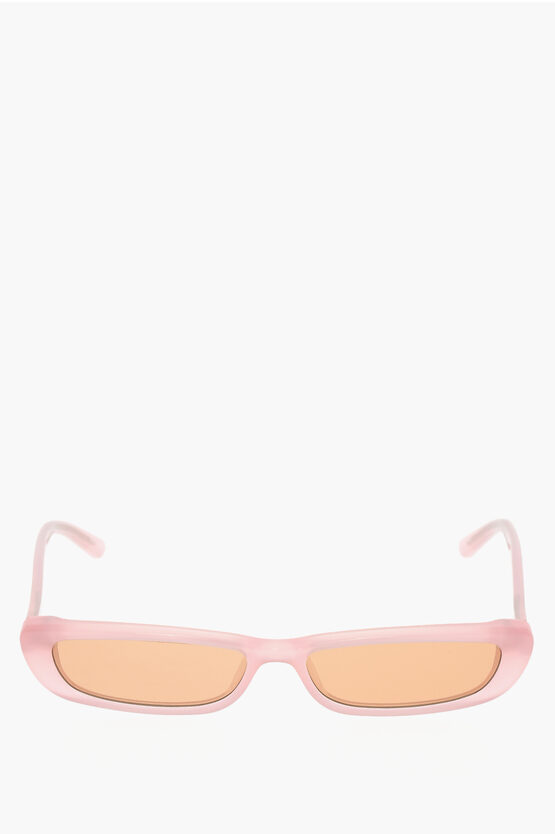 Shop Linda Farrow The Attico Solid Color Rectangular Thea Sunglasses