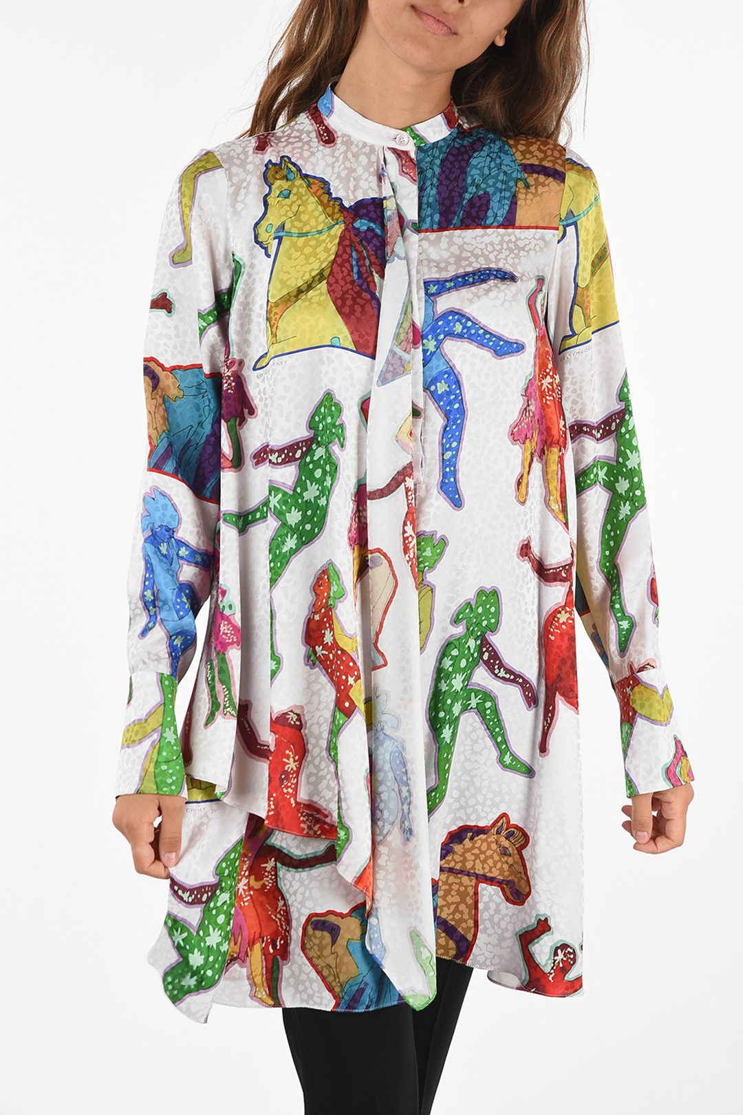 THE BEATLES abstract print silk tunic