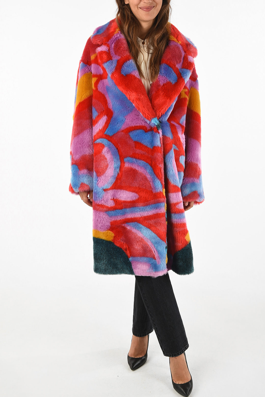 【Stella McCartney】NAVY BLUE FUR JACKET Stella Mccartney Navy Blue Fur Jacket - Blue | 6800883EU9014000