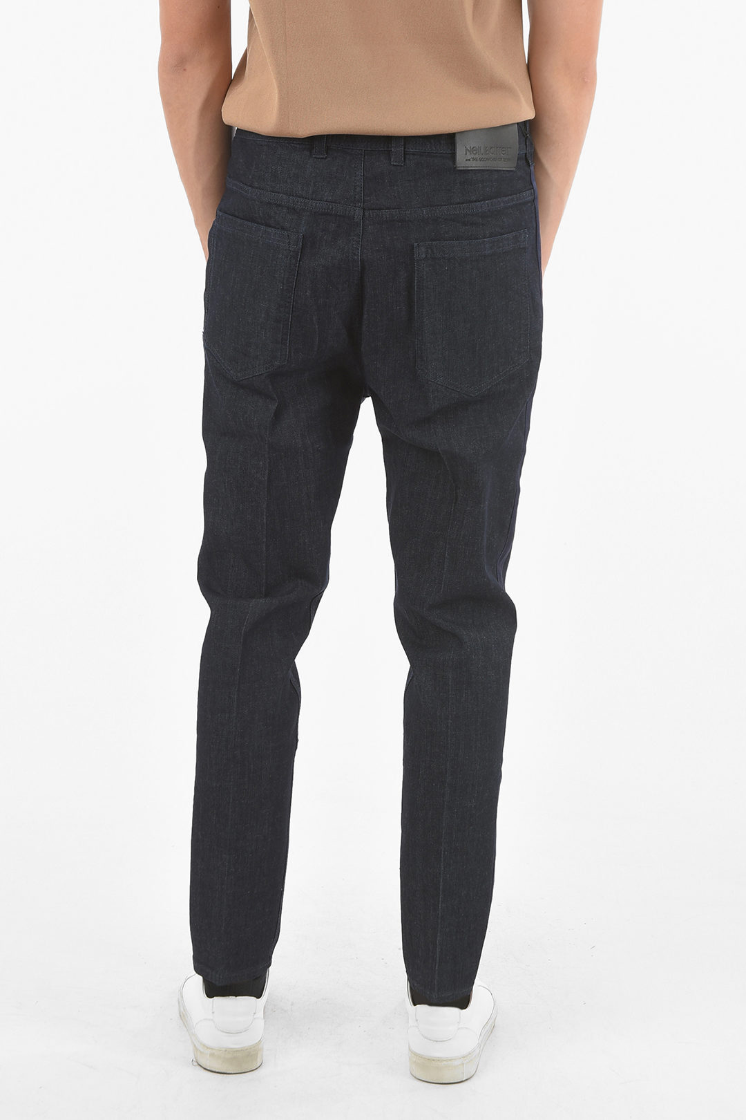 THE GODFATHER OF DENIM Raw Denim Low-crotch Jeans with Satin Side Bands 16cm
