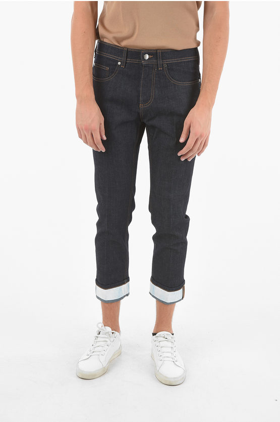 Shop Neil Barrett The Godfather Of Denim Skinny Jeans With Contrasting Cuffed