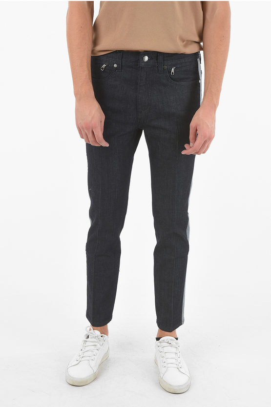 Neil Barrett The Godfather Of Denim Slim Fit Jeans With Contrasting Side In Black