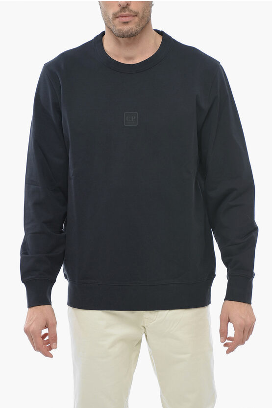 C.p. Company The Metropolis Series Crew Neck Sweatshirt With Nylon Pocket In Black