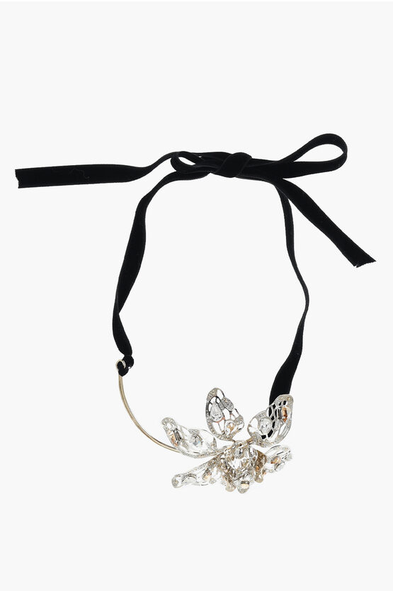 Lanvin Thread Necklace With Flower Shaped Pendant Embellished With