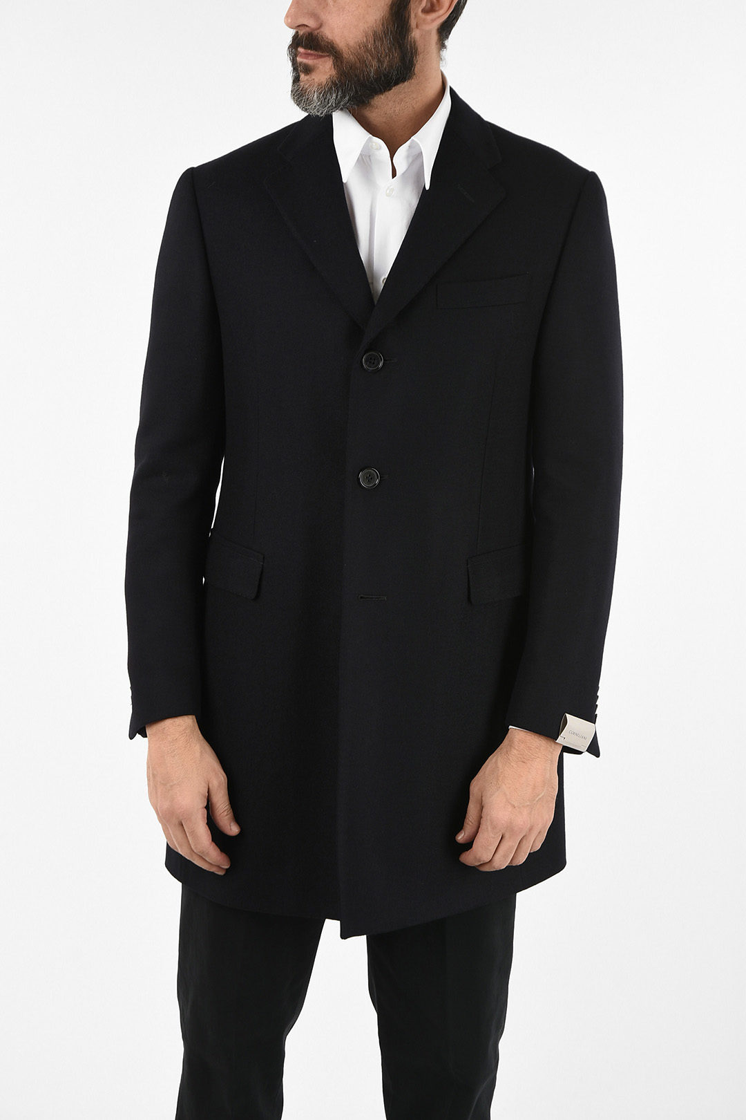 Corneliani three-quarter length 3-button chesterfield coat men