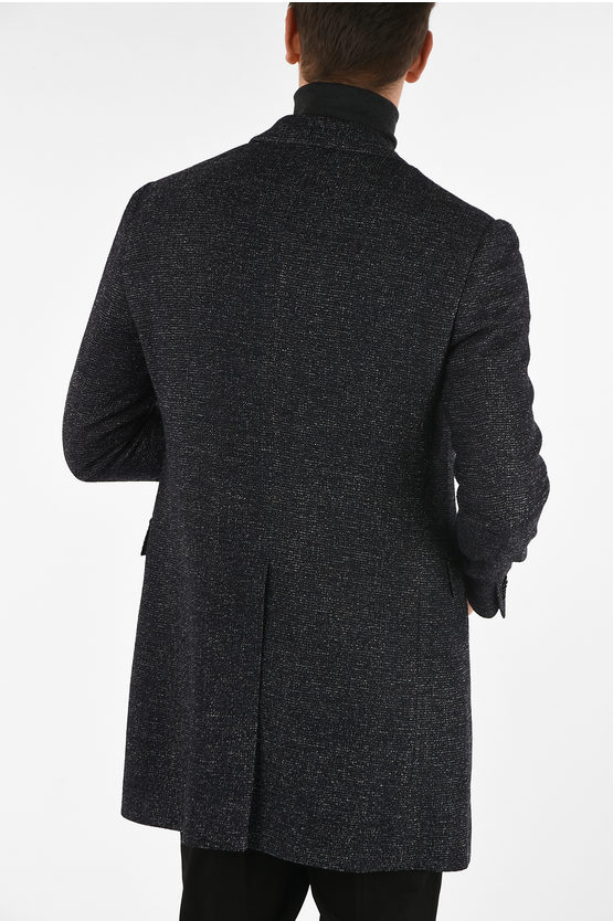 three quarter length wool coat