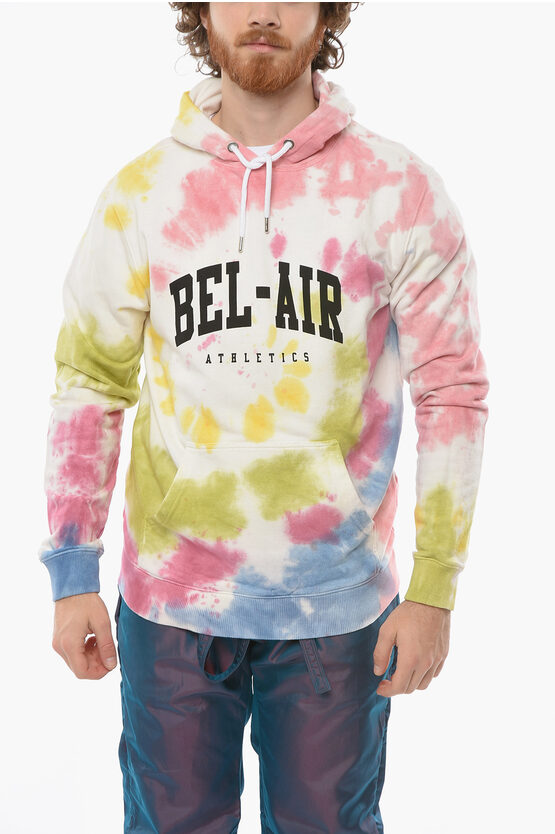 Bel-air Athletics Tie Dye Effect College Hoodie In Multicolour