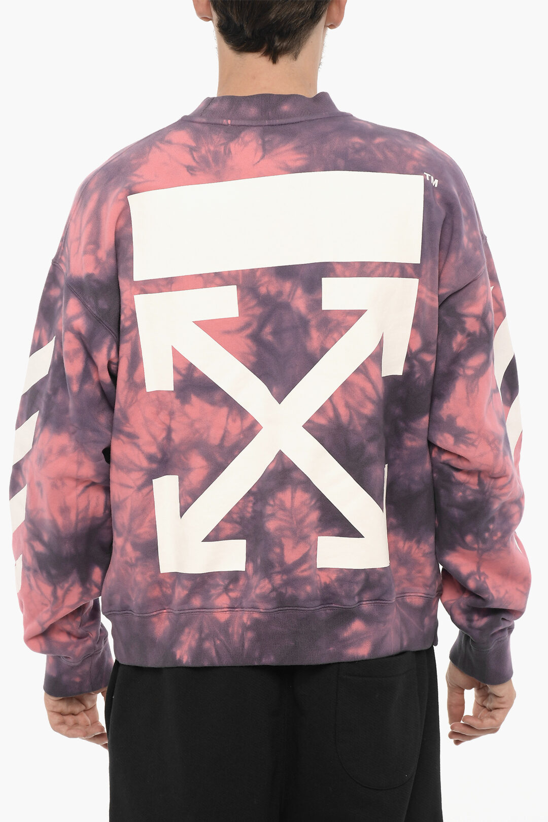 Off-White OMBA054F22FLE008 DIAG ARROW TIE DYE スウェット Off-White Tie-Dye Effect DIAG ARROW Crew-neck Sweatshirt men