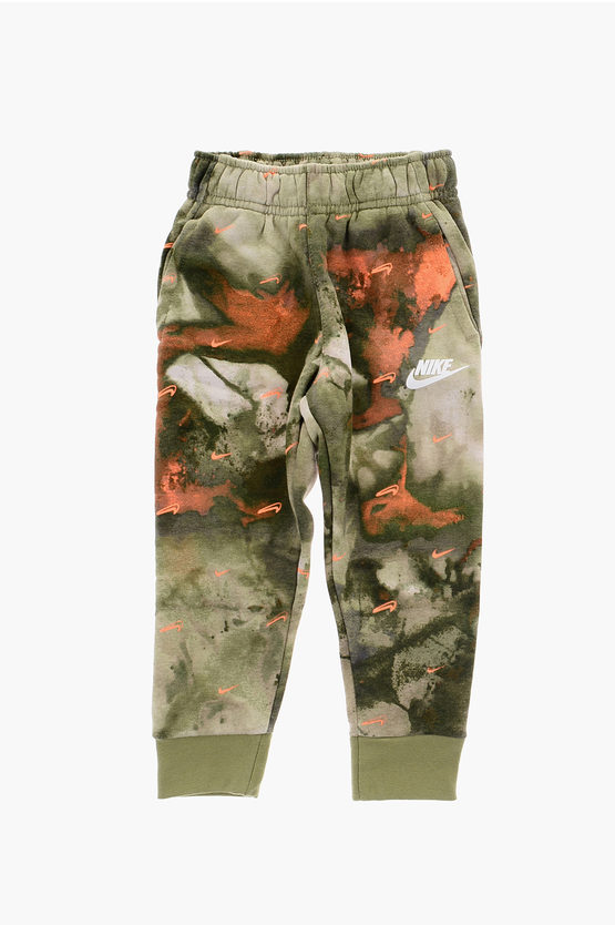 Tie-Dye Effect Fleeced Cotton Joggers