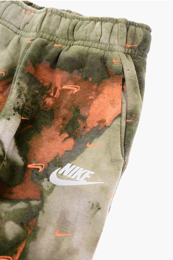 Tie-Dye Effect Fleeced Cotton Joggers