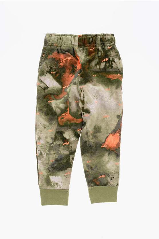 Tie-Dye Effect Fleeced Cotton Joggers