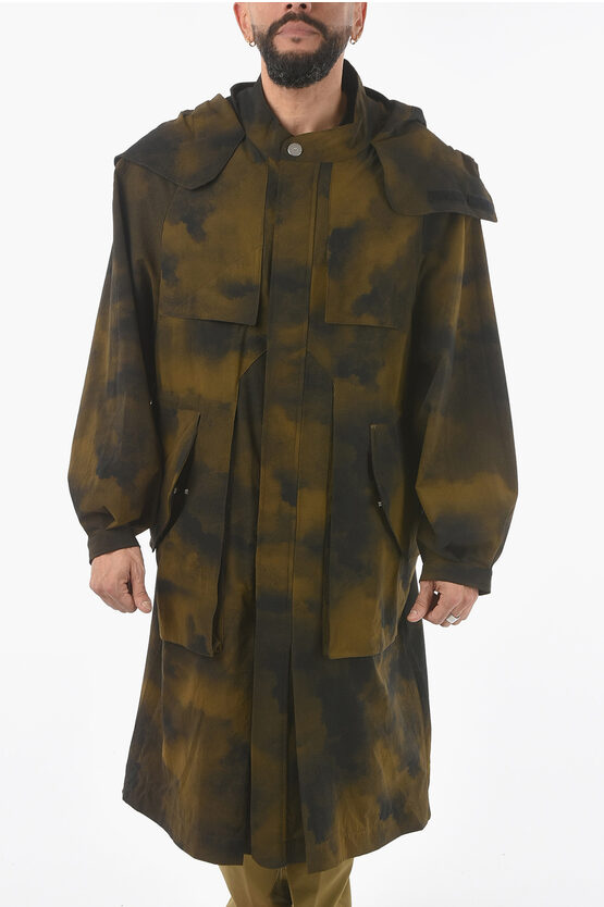 Shop A-cold-wall* Tie Dye Effect Maxi Parka With Hood
