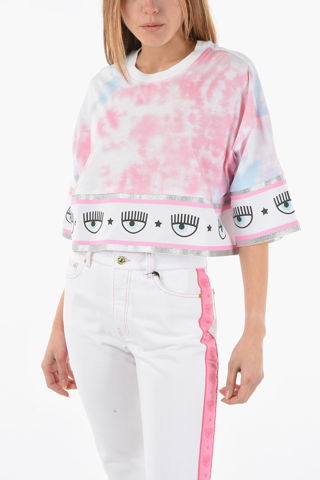 Chiara Ferragni Tie-Dye Effect Oversized Crew-neck T-Shirt women