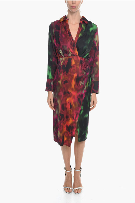 Birgitte Herskind Tie Dye Effect Sareen Maxi Shirt Dress With Ruffe Details In Multi