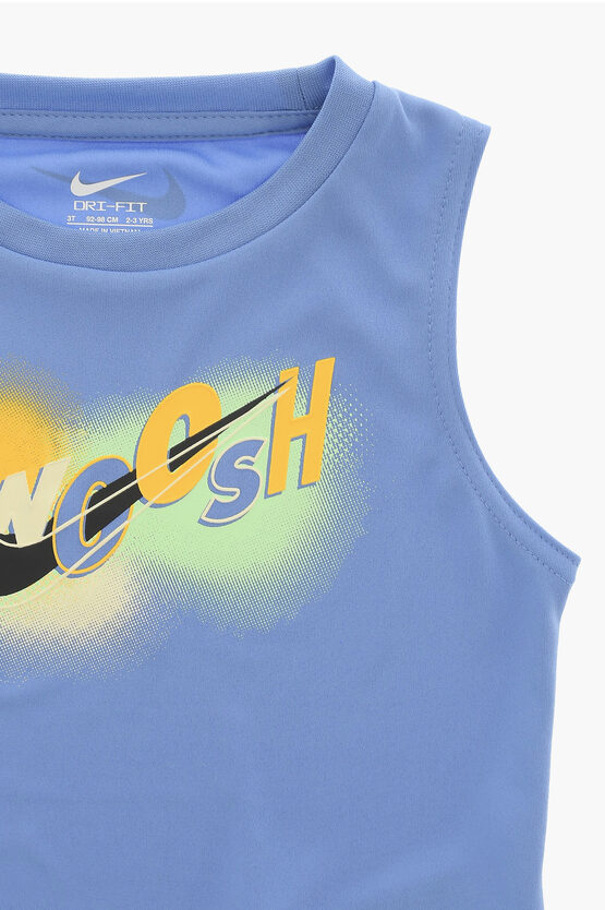 Tie-Dye Effect Shorts and Crew-neck Tank Top Set