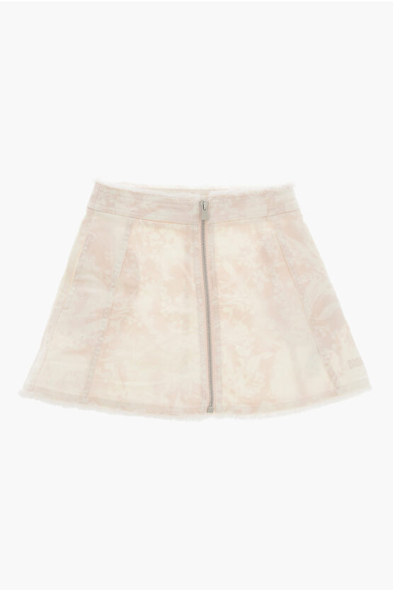 Shop Dior Tie-dye Effect Stretch Denim Skirt With Zip Closure