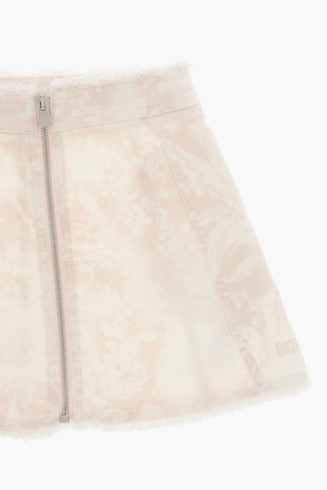 Dior Kids Tie-Dye Effect Stretch Denim Skirt with Zip