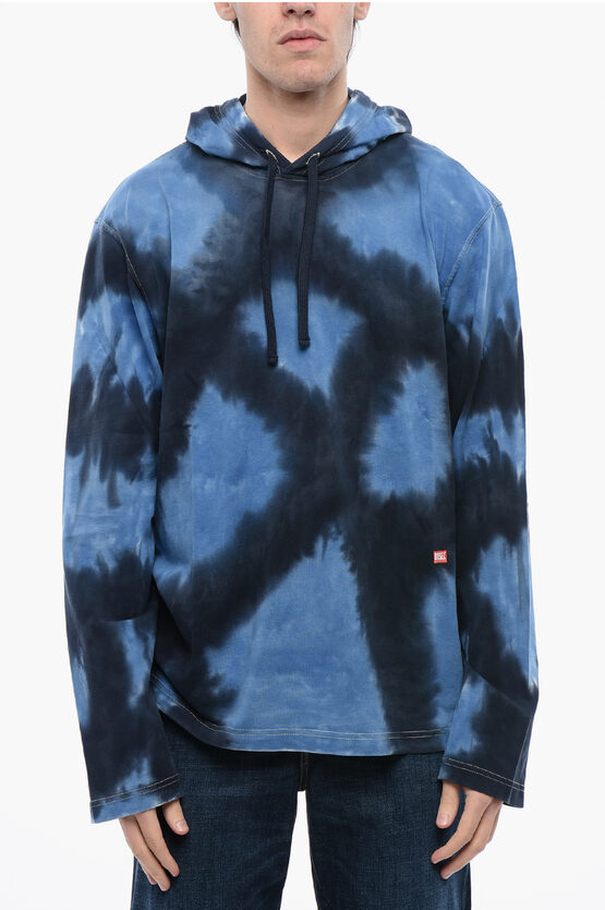 DIESEL Hoodie T-CRANE-LS-HOOD-N1 Tie-Dye Effect