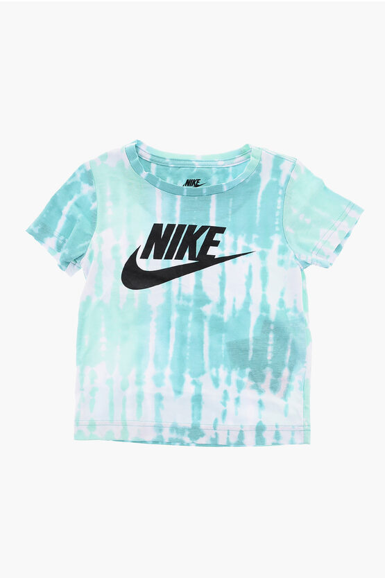 Tie-Dye Effect T-Shirt and Drawstring Waist Shorts Set